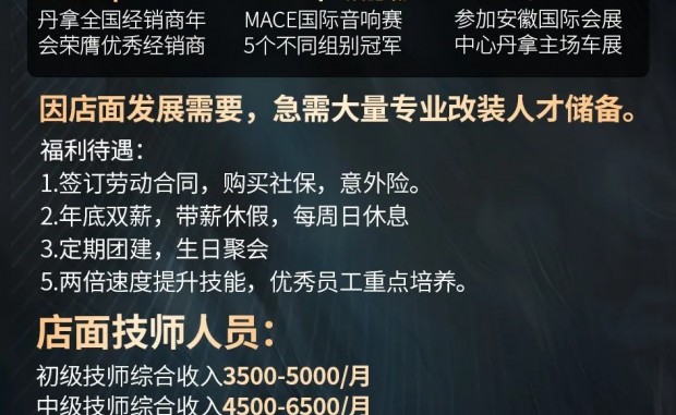 合肥天音部落汽车音响招聘：